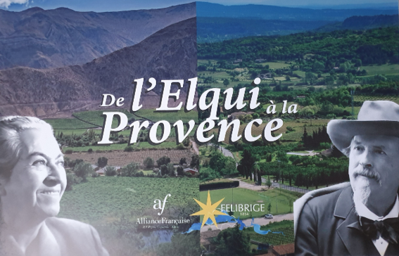les portraits de Frederic et Gabriela Mistral sur fond de paysage provençal 