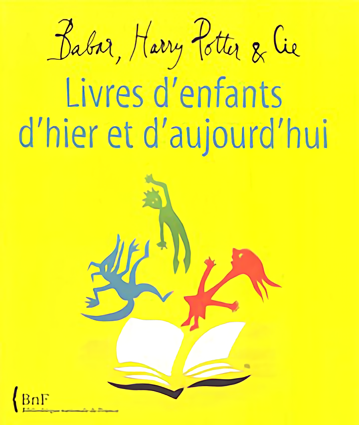 affiche jaune où des personnages colorés sortent d'un livre
